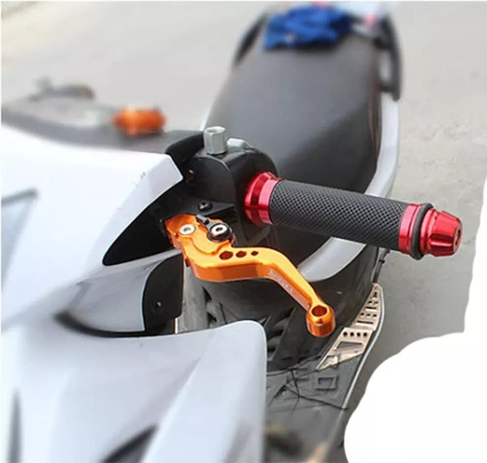 Manopole Manubrio Universali Moto Scooter in Alluminio CNC, 22mm-24mm, Rosso