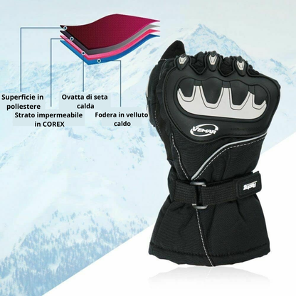 Guanti Moto Invernali Touchscreen Termici Impermeabili Caldi Antivento