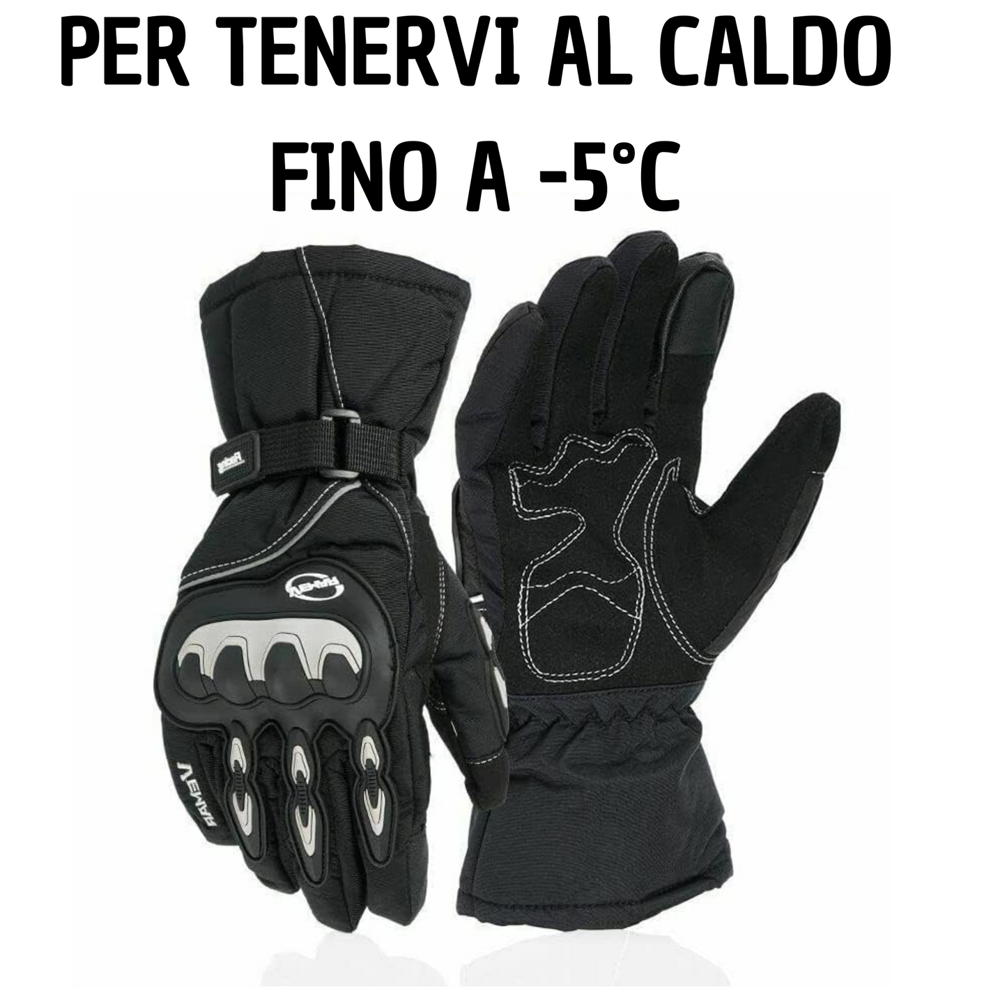 Guanti Moto Invernali Touchscreen Termici Impermeabili Caldi Antivento