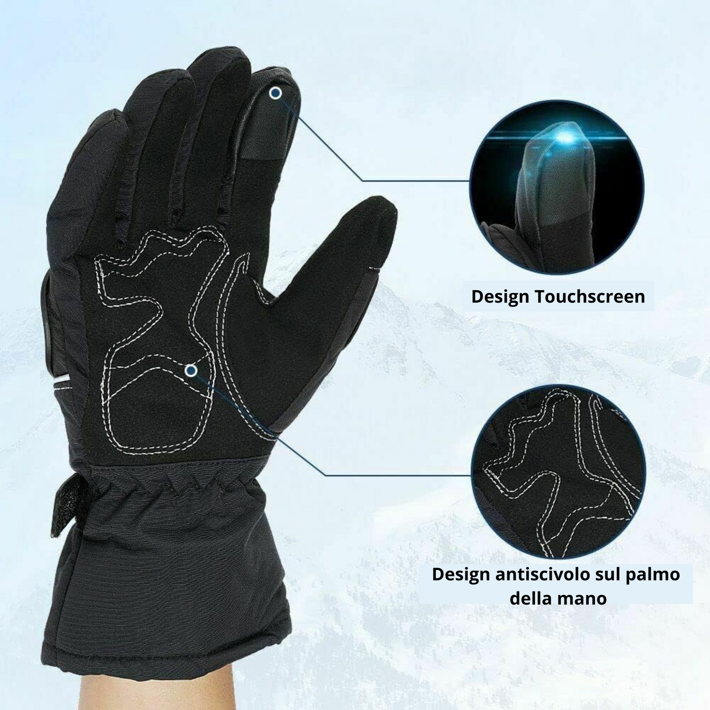 Guanti Moto Invernali Touchscreen Termici Impermeabili Caldi Antivento