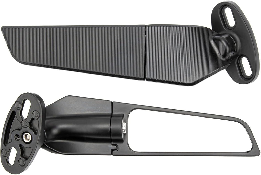 Specchietti retrovisori moto aereodinamici ali stealth wing universali alluminio