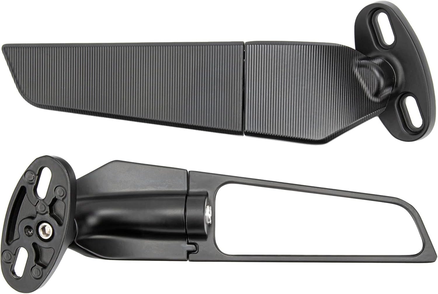 Specchietti retrovisori moto aereodinamici ali stealth wing universali alluminio