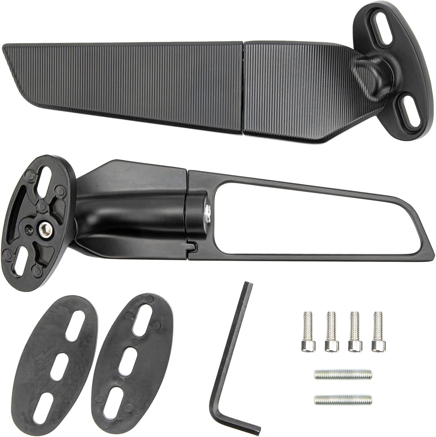 Specchietti retrovisori moto aereodinamici ali stealth wing universali alluminio