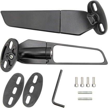 Specchietti retrovisori moto aereodinamici ali stealth wing universali alluminio
