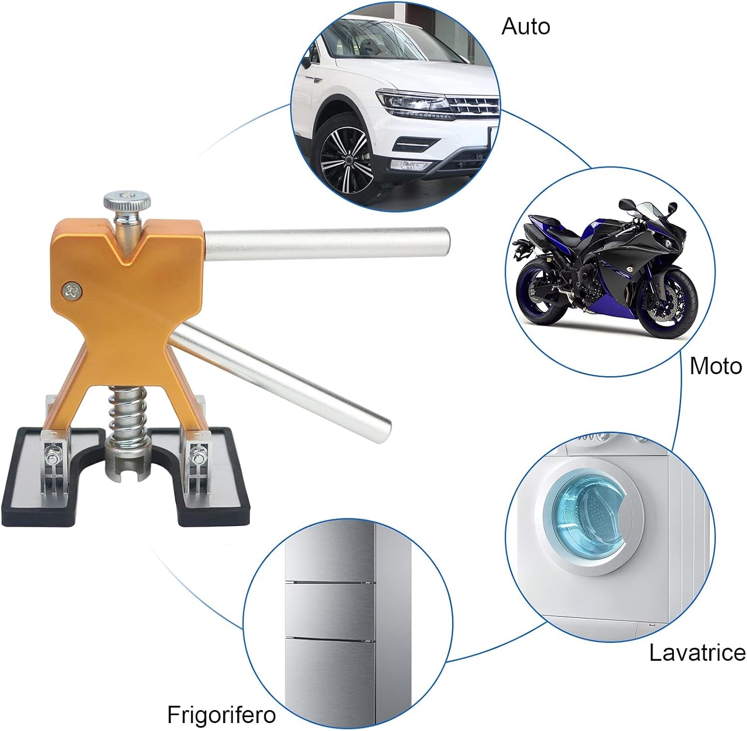 Kit  Rimozione Ammaccature Carrozzeria Auto Moto Tirabolli Pistola Colla 37Pcs