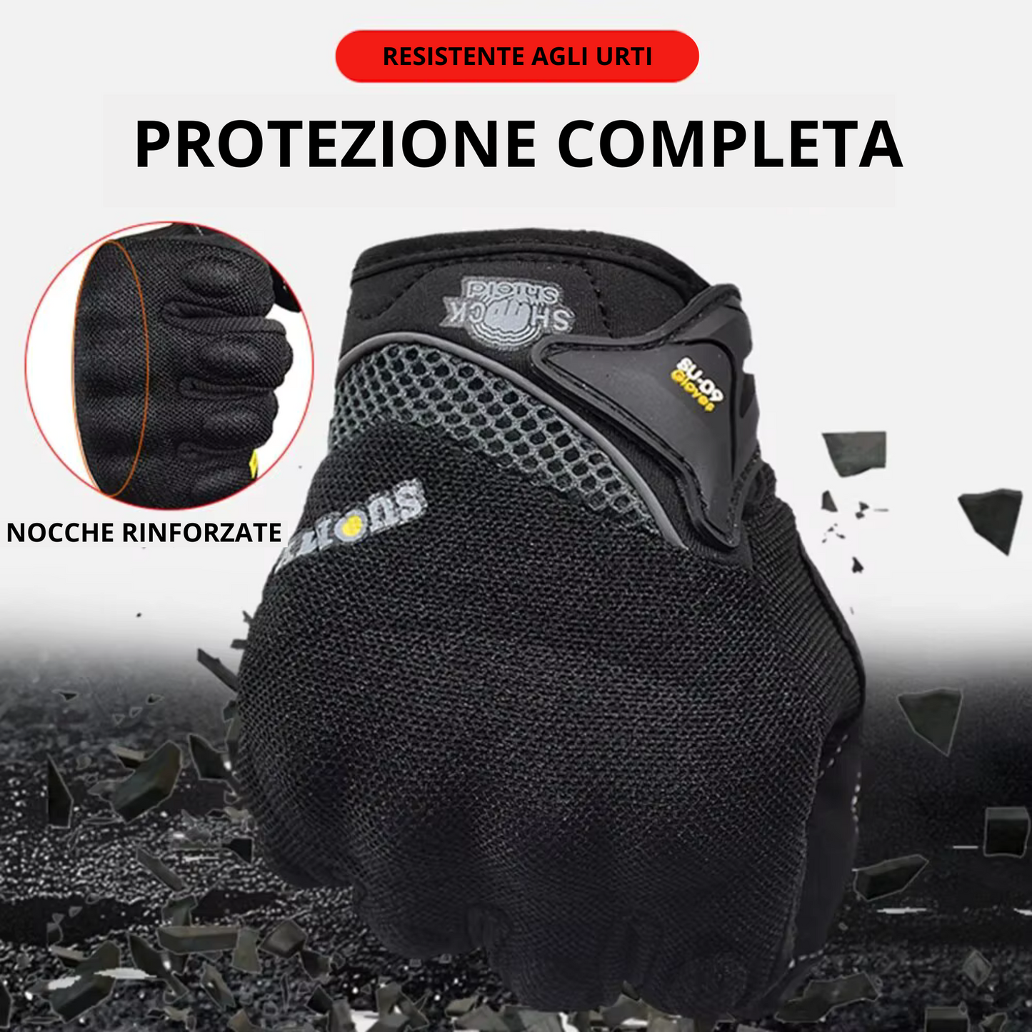 Guanti Moto Touchscreen Traspiranti con Protezione Rigida per Dita e Nocche