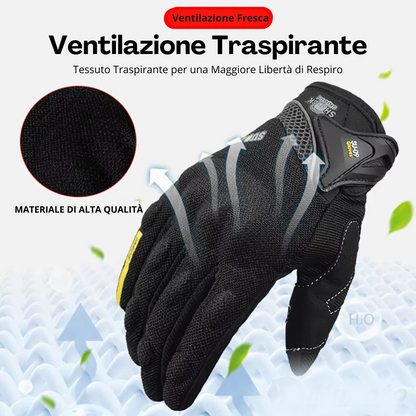 Guanti Moto Touchscreen Traspiranti con Protezione Rigida per Dita e Nocche