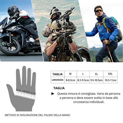 Guanti Moto Traspiranti, Antiscivolo, Touchscreen, Chiusura Regolabile