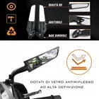 Specchietti Retrovisori Aereodinamici Universali Moto Antiriflesso in Alluminio