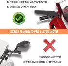 Specchietti Retrovisori Aereodinamici Universali Moto Antiriflesso in Alluminio
