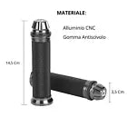Manopole Manubrio Universali Moto Scooter in Alluminio CNC, 22mm-24mm, Titanio