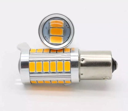 KIT 2 Lampadine Led per Auto P21W 1156/BA15S 33SMD 12V Luce Colore Arancioneonale