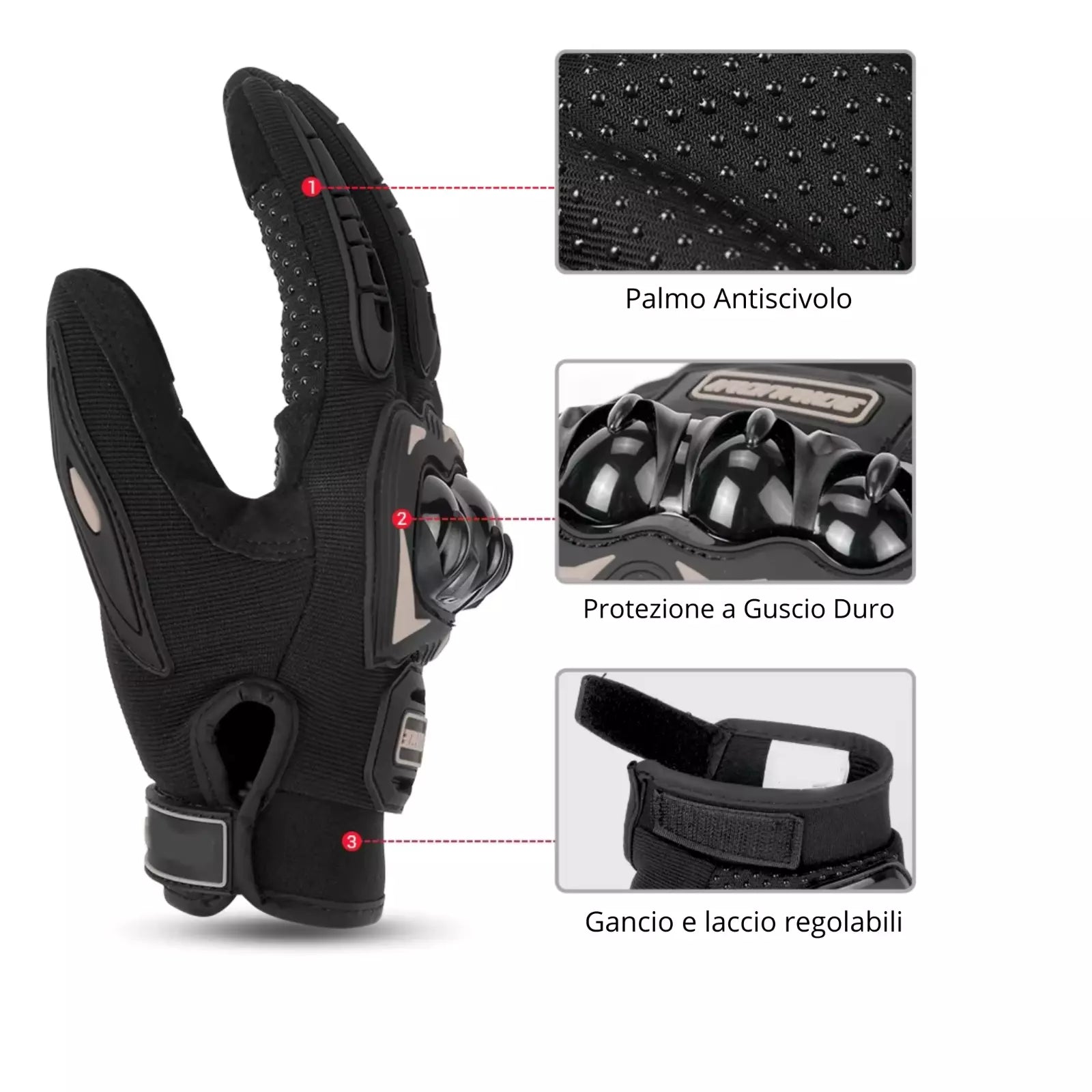 Guanti Moto Estivi Omologati, Traspiranti, Antiscivolo, Touchscreen e Protettivi