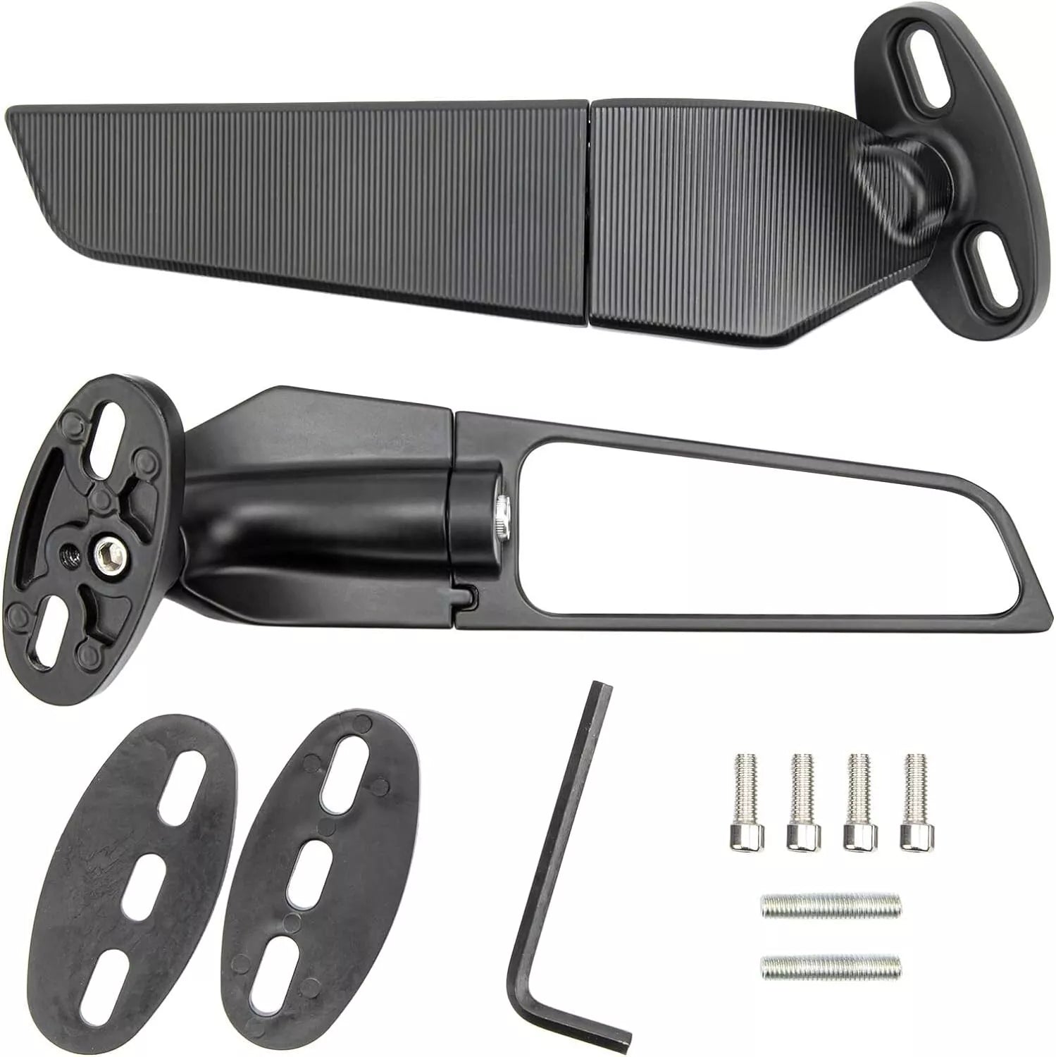SPECCHIETTI RETROVISORI MOTO ALI AERODINAMICI UNIVERSALI IN ALLUMINIO CNC