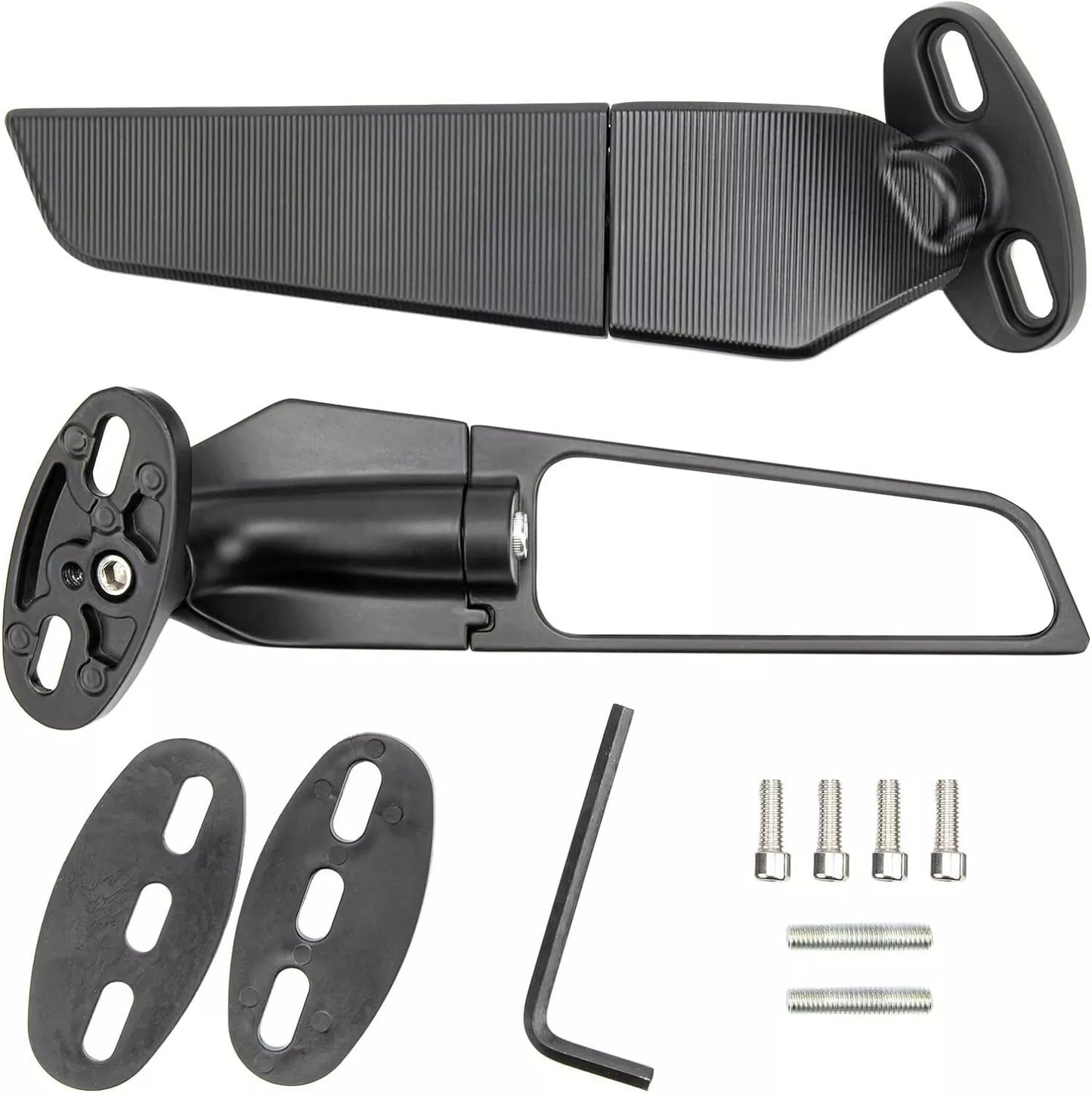 SPECCHIETTI RETROVISORI MOTO ALI AERODINAMICI UNIVERSALI IN ALLUMINIO CNC