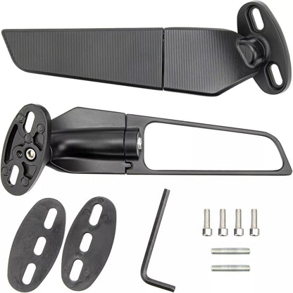 SPECCHIETTI RETROVISORI MOTO ALI AERODINAMICI UNIVERSALI IN ALLUMINIO CNC