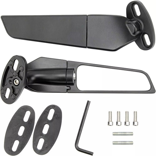 SPECCHIETTI RETROVISORI MOTO ALI AERODINAMICI UNIVERSALI IN ALLUMINIO CNC