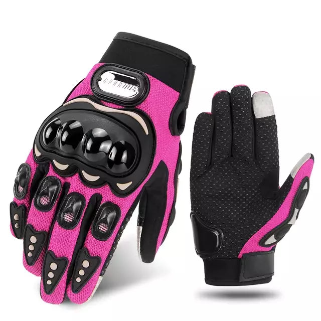 Guanti Moto Rosa da Donna, Omologati, Traspiranti, Grip Antiscivolo, Touchscreen