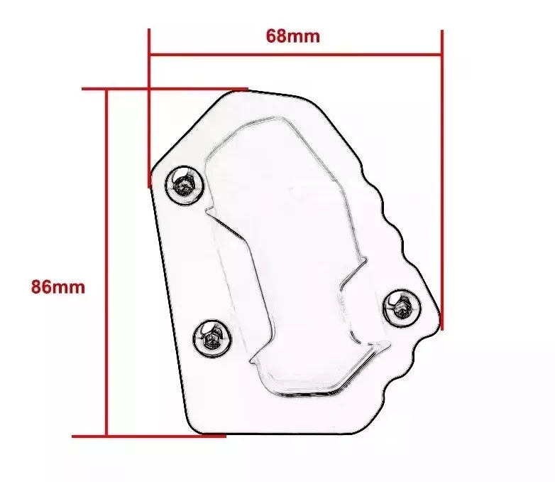 PIASTRA ESTENSIONE CAVALLETTO LATERALE MOTO BMW R1300GS/ADVENTURE 2023/24 NERO