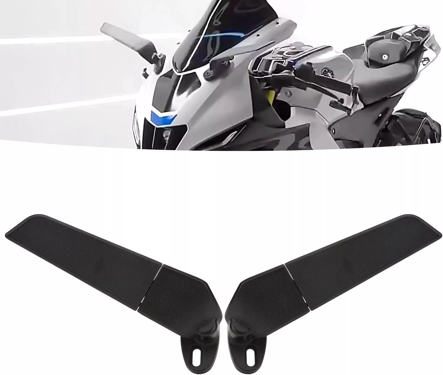 SPECCHIETTI RETROVISORI MOTO ALI AERODINAMICI UNIVERSALI IN ALLUMINIO CNC