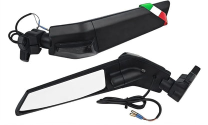 Specchietti Retrovisori Moto Universali con Frecce LED, Design Aerodinamico