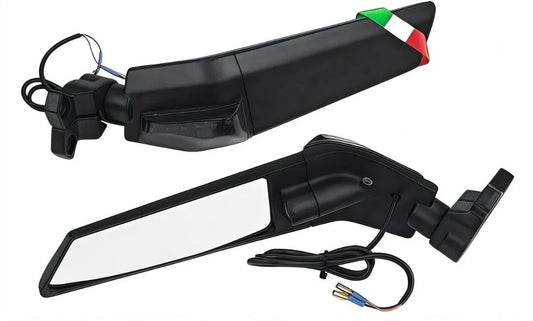 Specchietti Retrovisori Moto Universali con Frecce LED, Design Aerodinamico