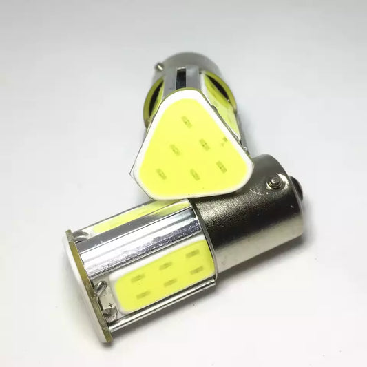 KIT 2 Lampadine Led COB 12V BA15S 1156 P21W Luce Bianca 6000K 400LM Luce Retro