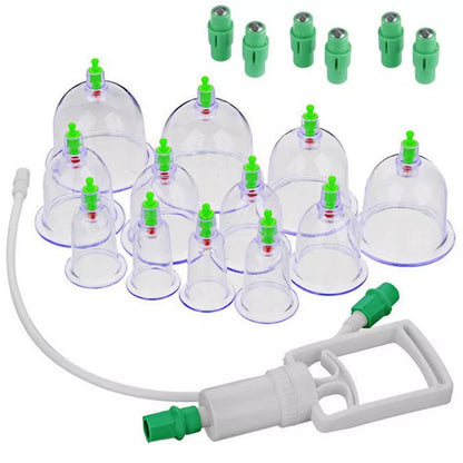 Set 12 Coppette Massaggio Terapia Tradizionale Cinese Coppettazione Sottovuoto