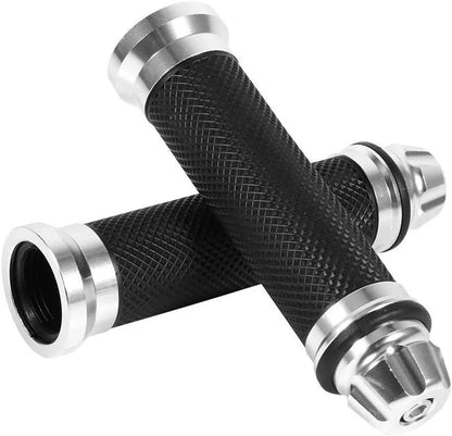 Manopole Manubrio Universali Moto Scooter in Alluminio CNC, 22mm-24mm, Grigio