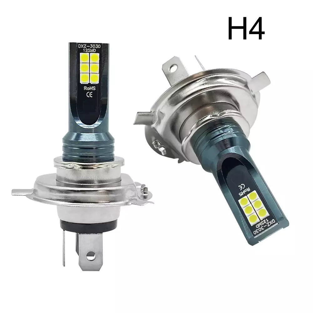 KIT 2 Lampadine H4 CANBUS a LED Fari Auto Moto Lampada Luce Bianca 80W 6000K 12V