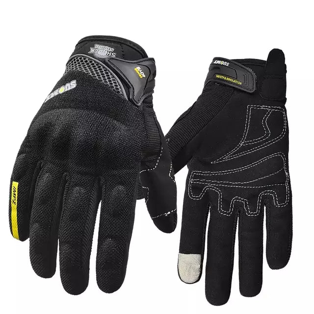Guanti Moto Estivi Uomo LEXIN S046, Pelle Traspirante Con Protezioni E Touchscreen, Neri - Foto 3