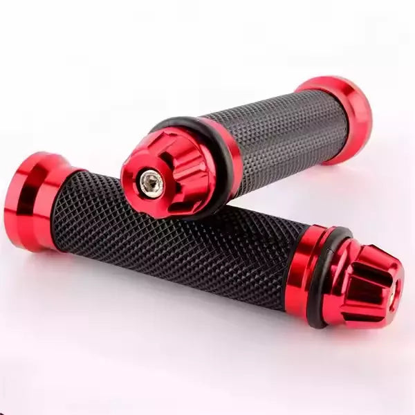 Manopole Manubrio Universali Moto Scooter in Alluminio CNC, 22mm-24mm, Rosso
