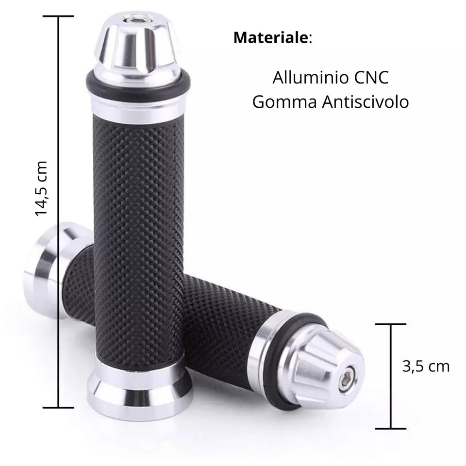 Manopole Manubrio Universali Moto Scooter in Alluminio CNC, 22mm-24mm, Grigio