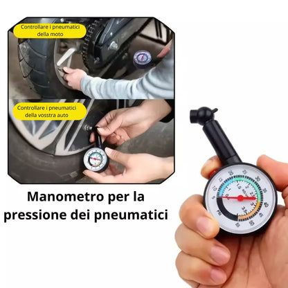Manometro per Pneumatici ad Alta Precisione con Puntatore di Sgonfiaggio