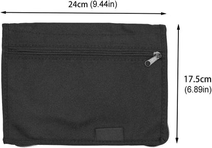 Porta Documenti Auto/Moto Nero per Libretto, Assicurazione con Tasche e Cerniera