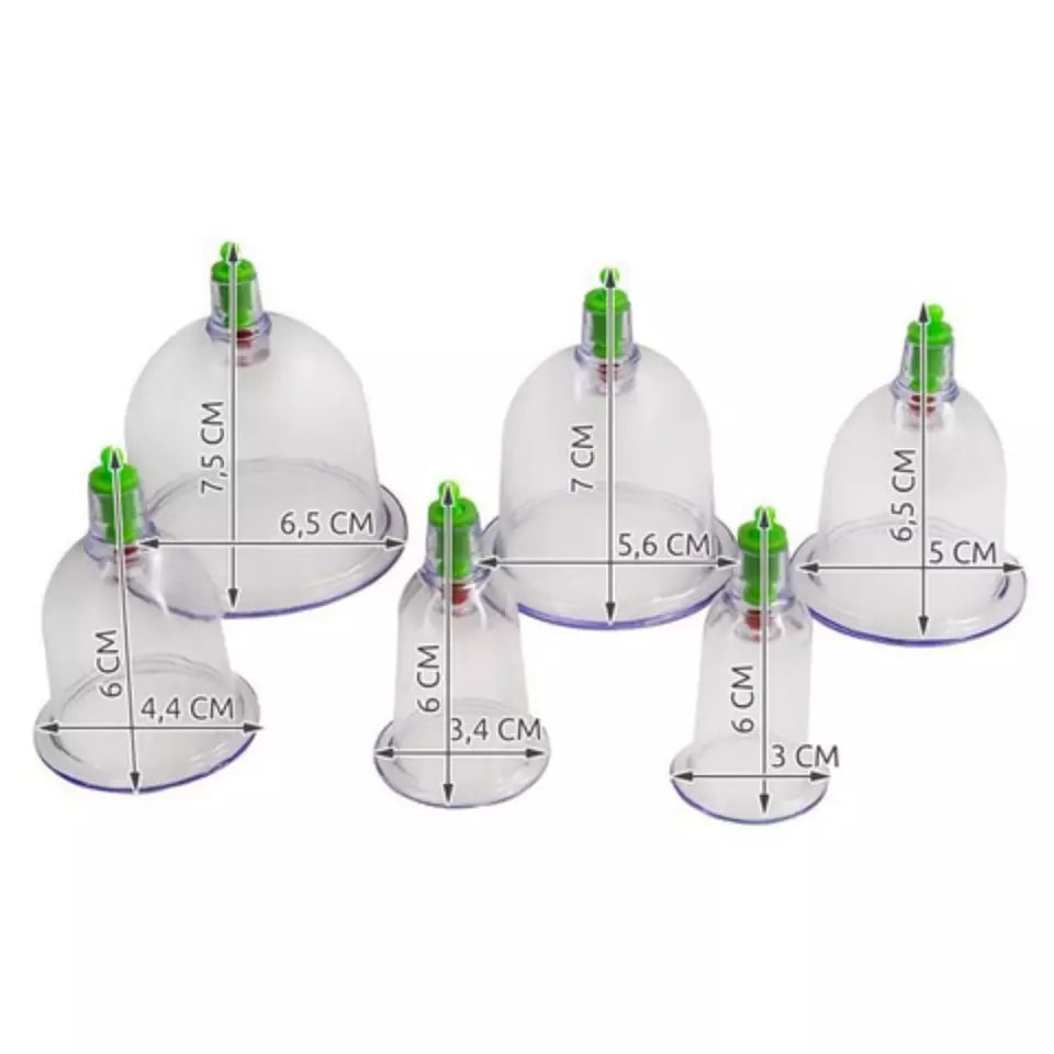 Set 12 Coppette Massaggio Terapia Tradizionale Cinese Coppettazione Sottovuoto
