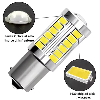 KIT 2 Lampadine LED auto 1156/BA15S P21W 5w 12v Colore Luci bianche di Posizione