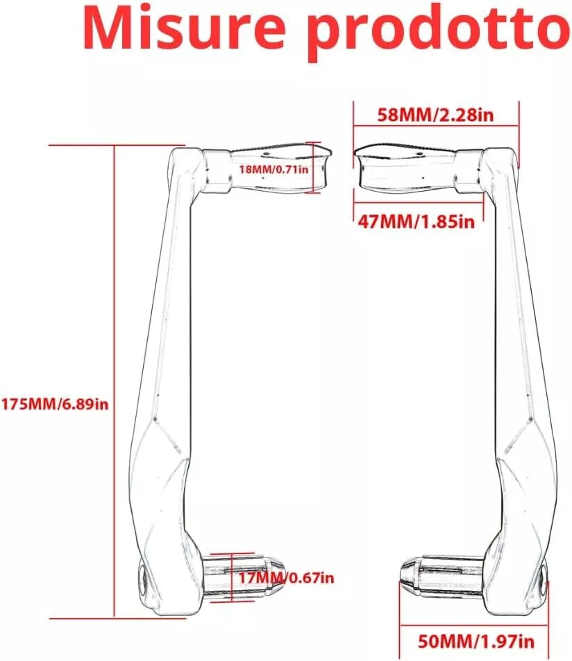 Paraleve Moto/Scooter Nere Universali 22mm per Freno/Frizione in Alluminio CNC