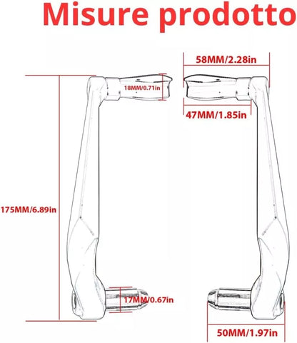 Paraleve Moto/Scooter Nere Universali 22mm per Freno/Frizione in Alluminio CNC