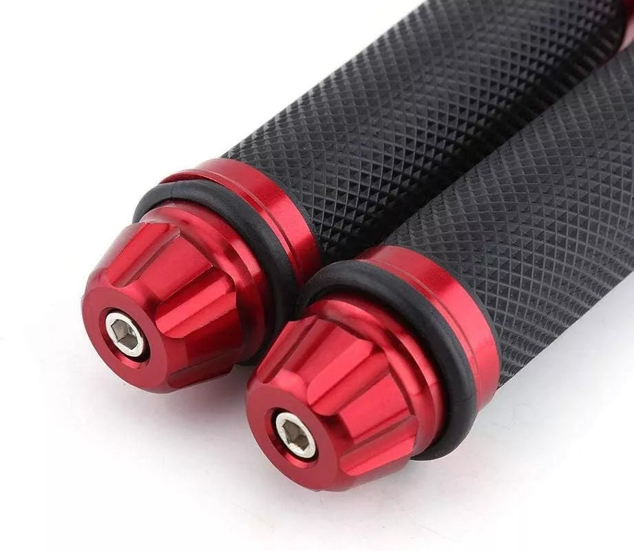 Manopole Manubrio Universali Moto Scooter in Alluminio CNC, 22mm-24mm, Rosso