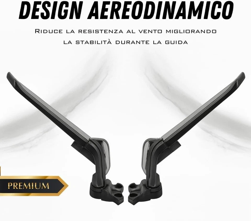 Specchietti Retrovisori Moto Universali con Frecce LED, Design Aerodinamico
