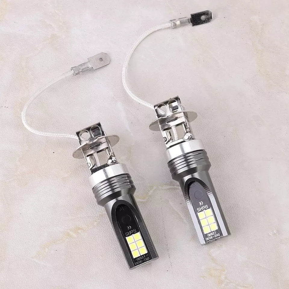 Kit Lampadine LED H3 Luce Bianca 6500-7500K 12V-24V per Fari Auto 12 Led