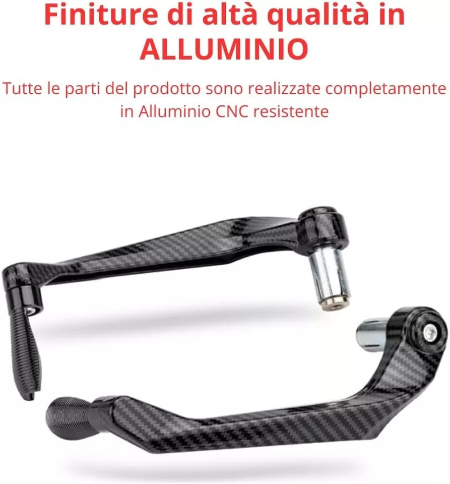 Paraleve Moto Carbon Look Universali 22mm per Freno e Frizione in Alluminio CNC