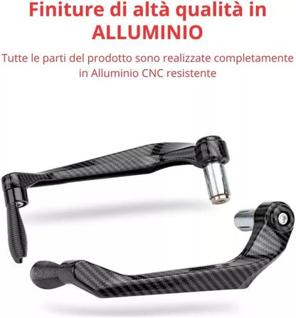 Paraleve Moto Carbon Look Universali 22mm per Freno e Frizione in Alluminio CNC