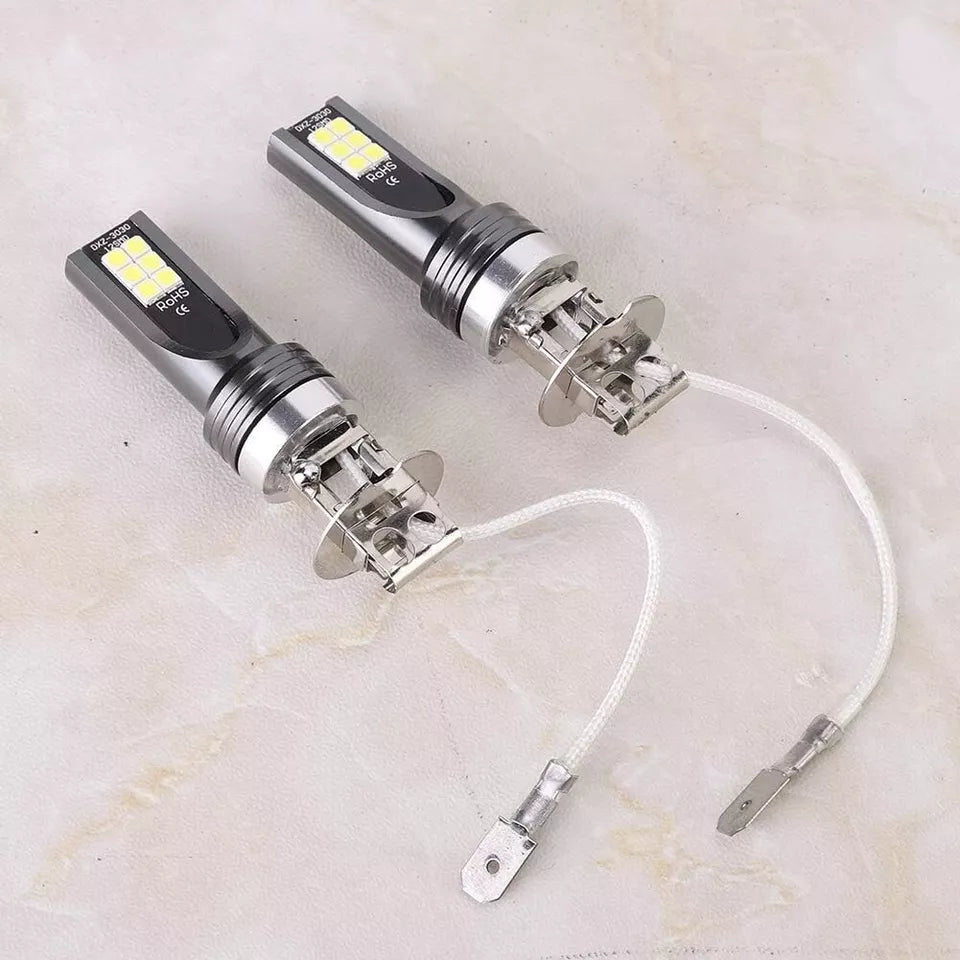 Kit Lampadine LED H3 Luce Bianca 6500-7500K 12V-24V per Fari Auto 12 Led