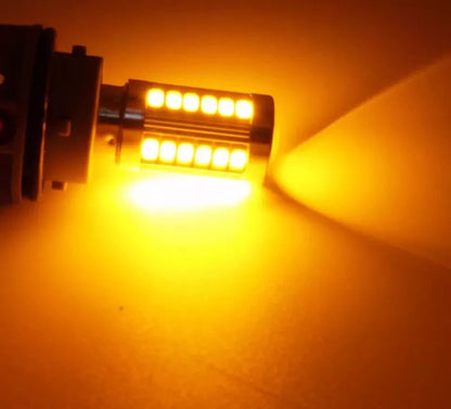 KIT 2 Lampadine Led per Auto P21W 1156/BA15S 33SMD 12V Luce Colore Arancioneonale