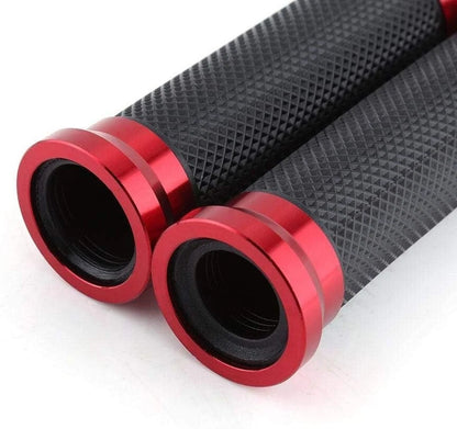 Manopole Manubrio Universali Moto Scooter in Alluminio CNC, 22mm-24mm, Rosso