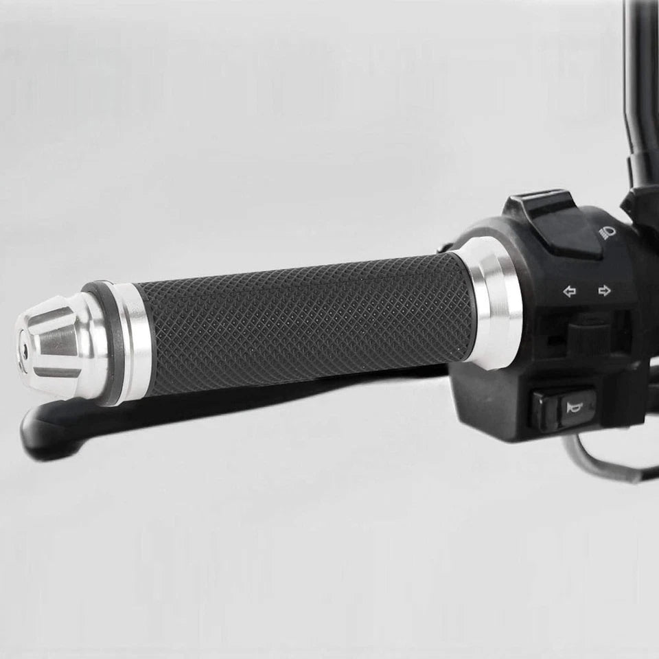 Manopole Manubrio Universali Moto Scooter in Alluminio CNC, 22mm-24mm, Grigio