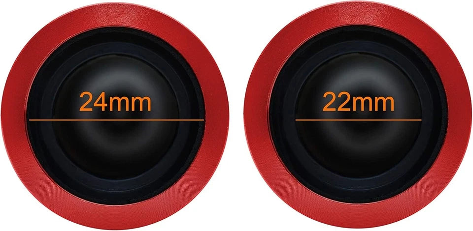 Manopole Manubrio Universali Moto Scooter in Alluminio CNC, 22mm-24mm, Rosso