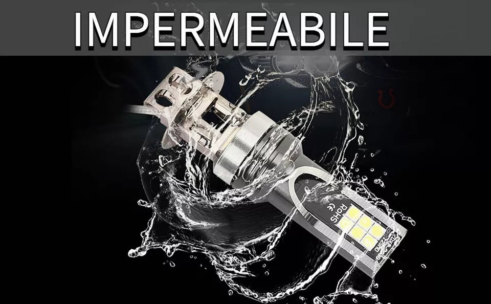 Kit Lampadine LED H3 Luce Bianca 6500-7500K 12V-24V per Fari Auto 12 Led